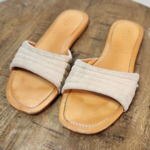 Ugg Cream Beige Slide Sandals Womens Size 6